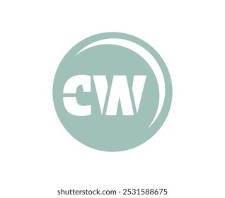 CW sport emblem or team logotype. Ball logo with a combination of Initial letter C and W for balls shop, sports company, training, club badge. Vector illustration.