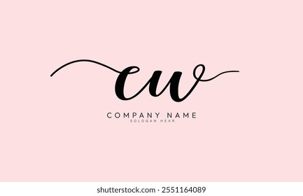 Vetor de modelo de logotipo de assinatura inicial CW W C