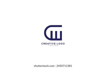 CW WC Abstract initial monogram letter alphabet logo design
