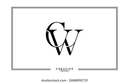 CW, WC, C, W, Letras Abstractas Logo Monograma