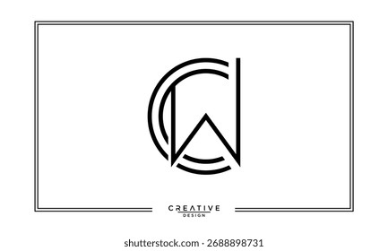 Monograma de logotipo de letras abstratas CW, WC, C, W