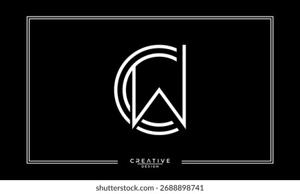 Monograma de logotipo de letras abstratas CW, WC, C, W