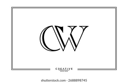 CW, WC, C, W, Letras Abstractas Logo Monograma