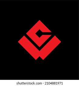 CW, WC, C and W letters logo vector image
