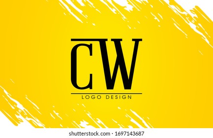 CW WC Letter Initial Logo Design Template
