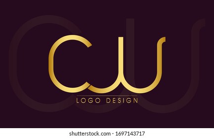Plantilla de diseño de logotipo inicial de carta CW WC
