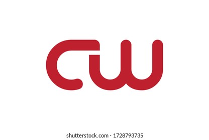 Diseño de logotipo inicial de carta CW o WC, plantilla de vector