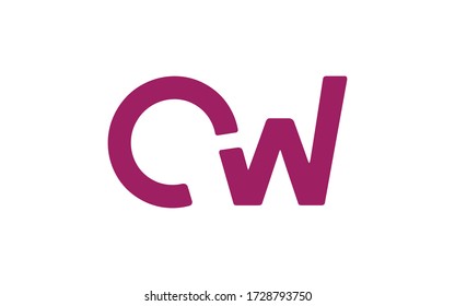 CW or WC Letter Initial Logo Design, Vector Template