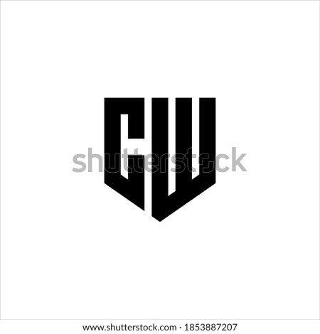 CW or WC letter logo design vector.