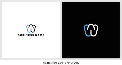 Plantilla vectorial de diseño de logotipo Cw, WC