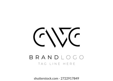 Diseño de logotipo de carta abstracta CWC. Diseño moderno del logotipo del negocio con tipografía Abstractas y estilo contemporáneo
