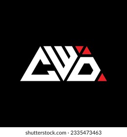 CWD triangle letter logo design with triangle shape. CWD triangle logo design monogram. CWD triangle vector logo template with red color. CWD triangular logo Simple, Elegant, and Luxurious design.