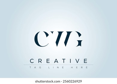 CWG abstract letter logo design. This logo is designed by three abstract letters.