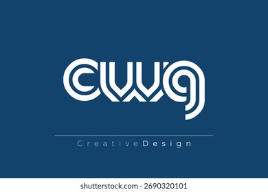 CWG Criativo único moderno carta Logo Design. Elegante Monograma Logo Design com elementos decorativos e tipografia