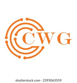 CWG letter design. CWG letter technology logo design on white background. CWG Monogram logo design for entrepreneur and business