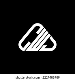 CWJ letter logo creative design with vector graphic, CWJ simple and modern logo in round triangle shape.