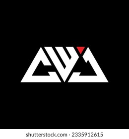 CWJ triangle letter logo design with triangle shape. CWJ triangle logo design monogram. CWJ triangle vector logo template with red color. CWJ triangular logo Simple, Elegant, and Luxurious design.