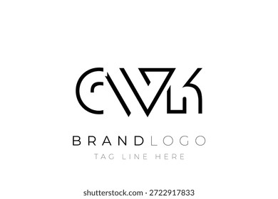 Diseño de logotipo de letra abstracta CWK. Diseño moderno del logotipo del negocio con tipografía Abstractas y estilo contemporáneo