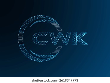 CWK Low-Poly-Buchstaben-Logo, Vektordesign. CWK Logodesign aus dem unteren Poly. 