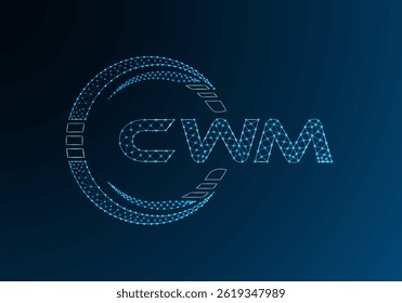 CWM low poly letter logo vector design. CWM lower poly logo design. 