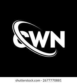 CWN logo. CWN letter. CWN letter logo design. Initials C WN logo linked with circle and uppercase monogram logo. CWN typography for technology, business and real estate brand.