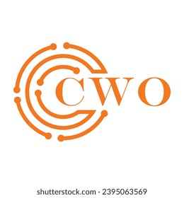 CWO letter design. CWO letter technology logo design on white background. CWO Monogram logo design for entrepreneur and business