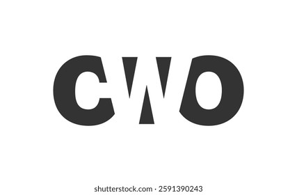 CWO logo design. Initial letter C W O bold font style for tech startups, consulting, corporate branding. Creative company name, headlines typography identity, trendy logotype. Vector illustration.