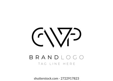 Diseño de logotipo de carta abstracta CWP. Diseño moderno del logotipo del negocio con tipografía Abstractas y estilo contemporáneo