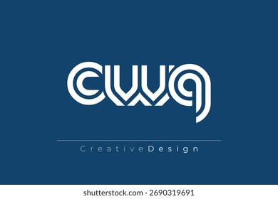 CWQ Creative Unique Modern Letter Logo Design. Elegant Monogram Logo Design with Decorative Elements and Typography