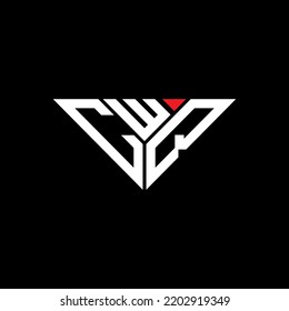 Logo de la carta CWQ diseño creativo con gráfico vectorial, logotipo CWQ simple y moderno en forma de triángulo.
