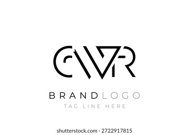 Diseño de logotipo de carta abstracta CWR. Diseño moderno del logotipo del negocio con tipografía Abstractas y estilo contemporáneo