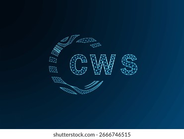 Diseño de Vector de logotipo de letra polivinílica baja de CWS. Diseño de logotipo de poliéster inferior de CWS. Diseño único del logotipo de baja poli de CWS.
