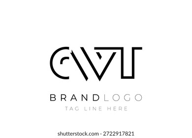 Diseño de logotipo de carta abstracta CWT. Diseño moderno del logotipo del negocio con tipografía Abstractas y estilo contemporáneo