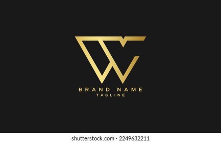 CWV, WV, VW, Abstract initial monogram letter alphabet logo design