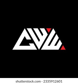 CWW triangle letter logo design with triangle shape. CWW triangle logo design monogram. CWW triangle vector logo template with red color. CWW triangular logo Simple, Elegant, and Luxurious design.