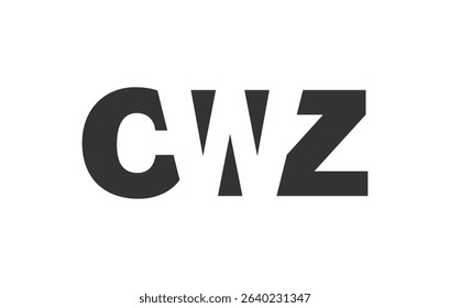 CWZ logo design. Initial letter C W Z bold font style for tech startups, consulting, corporate branding. Creative company name, headlines typography identity, trendy logotype. Vector illustration.
