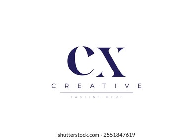 CX abstract minimalist letters Logo Monogram. It is a minimalist logo, this logo is made by combining two letters