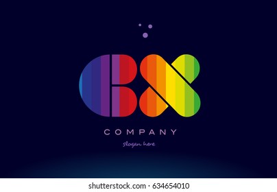 cx c x alphabet letter colorful creative colors text dots creative company logo vector icon design template