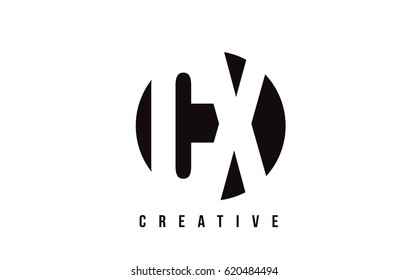 CX C X White Letter Logo Design with Circle Background Vector Illustration Template.