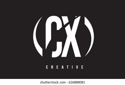 CX C X White Letter Logo Design with White Background Vector Illustration Template.