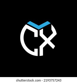  CX Creative Circle Letter Logo Konzept. CX-Buchstabendesign.
