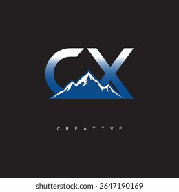 CX Creative Mountain Logo – Bold Gradient Letter mark Branding Design for Business  Outdoor Brands	
