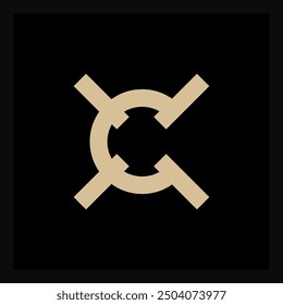 CX Fusion, elegantes Monogramm trifft auf moderne Kante. Gold auf schwarzem Emblem strahlt Luxus aus. Vielseitiges Logo für technische Startups oder High-End-Marken. Minimalistisches Design mit maximaler Wirkung.