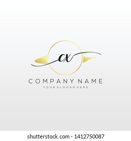 CX handwriting initial logo template vector.