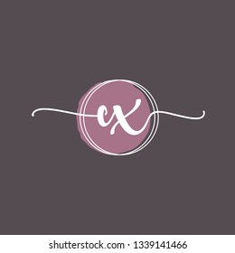 CX  Initial Handwriting logo template vector