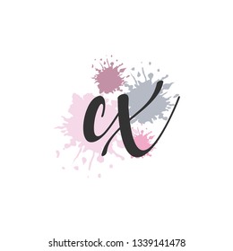 CX  Initial Handwriting logo template vector