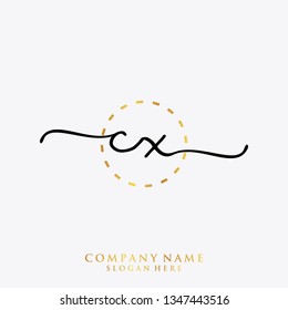 CX Initial handwriting logo template