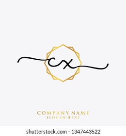 CX Initial handwriting logo template