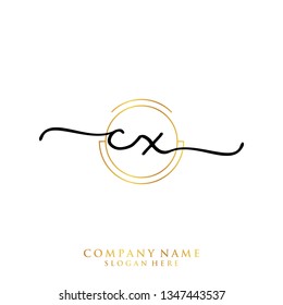 CX Initial handwriting logo template