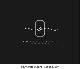 CX initial handwriting logo template vector